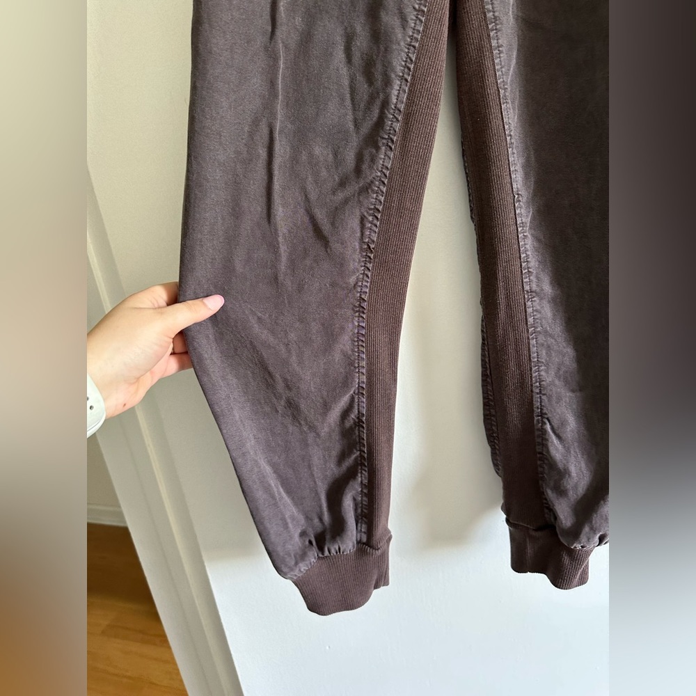 Aerie Dark Purple/Brown Ribbed Woven Lyocell Joggers Size Small EUC - Picture 7 of 14